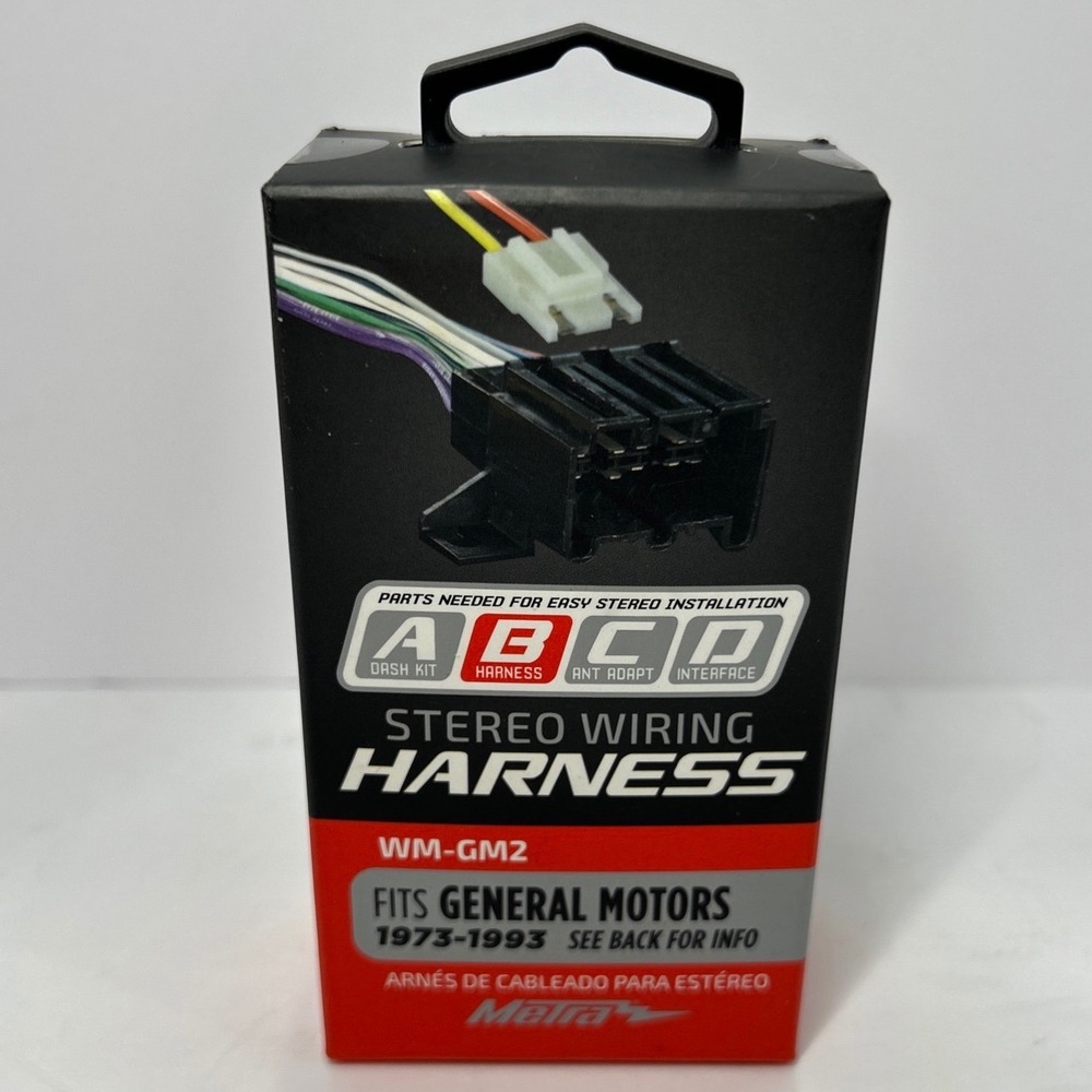 Metra WM-GM2 Stereo Wiring Harness for General‎ Motors 1973-1993 Black Red